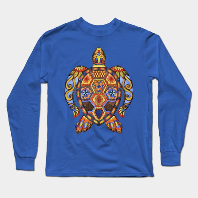 Colorful Sea Turtle Art Long Sleeve T-Shirt by AlondraHanley